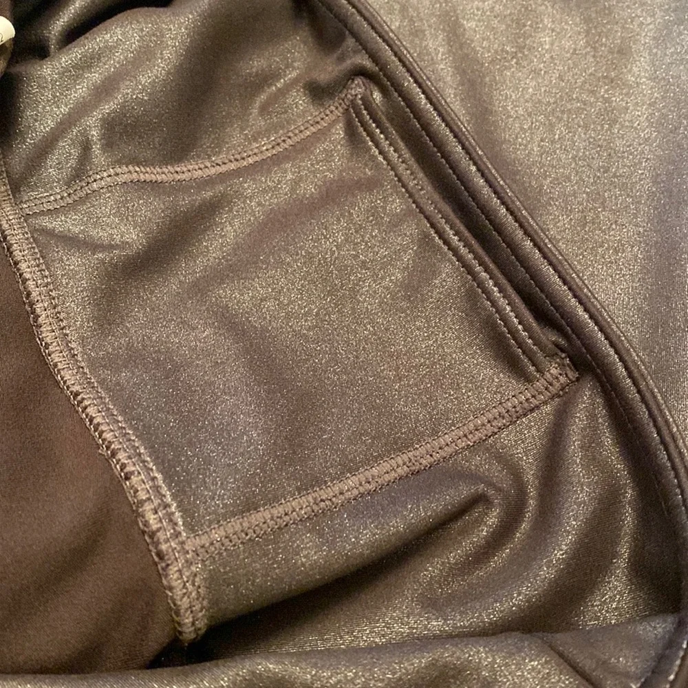 Athleta Elation High Rise Gray Silver Shimmer Leggings M - Picture 10 of 13